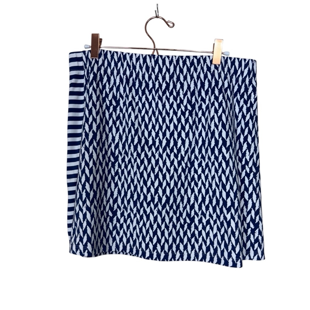 Navy & White Patterned Women's Skirt